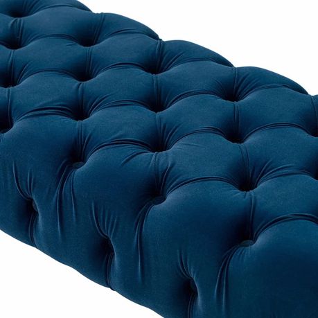 Issabella Upholstered Bench in Blue Velvet - Quality, Style, and Functionality for Your Home - Just Home Furniture™