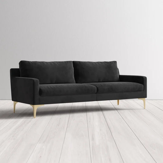 Jones 85.83'' Upholstered Sofa Black