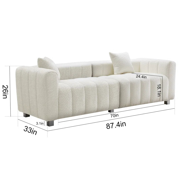 Kamiah 87.4''Piano Keys Upholstered Sofa - Quality, Style, and Functionality for Your Home - Just Home Furniture™