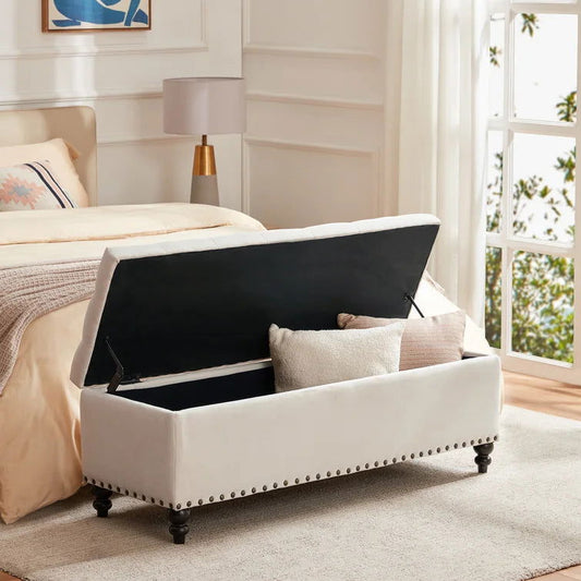 Katz 50.4'' Wide Tufted Rectangle Storage Ottoman - Quality, Style, and Functionality for Your Home - Just Home Furniture™