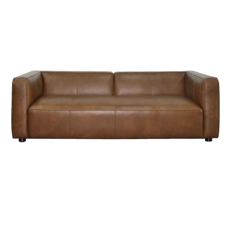 Kenisha 94.5" Genuine Top Grain Leather Square Arm Sofa - Quality, Style, and Functionality for Your Home - Just Home Furniture™