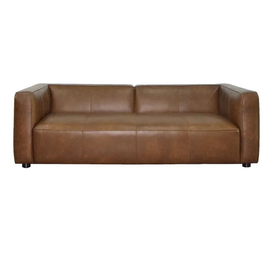 Kenisha 94.5" Genuine Top Grain Leather Square Arm Sofa - Quality, Style, and Functionality for Your Home - Just Home Furniture™