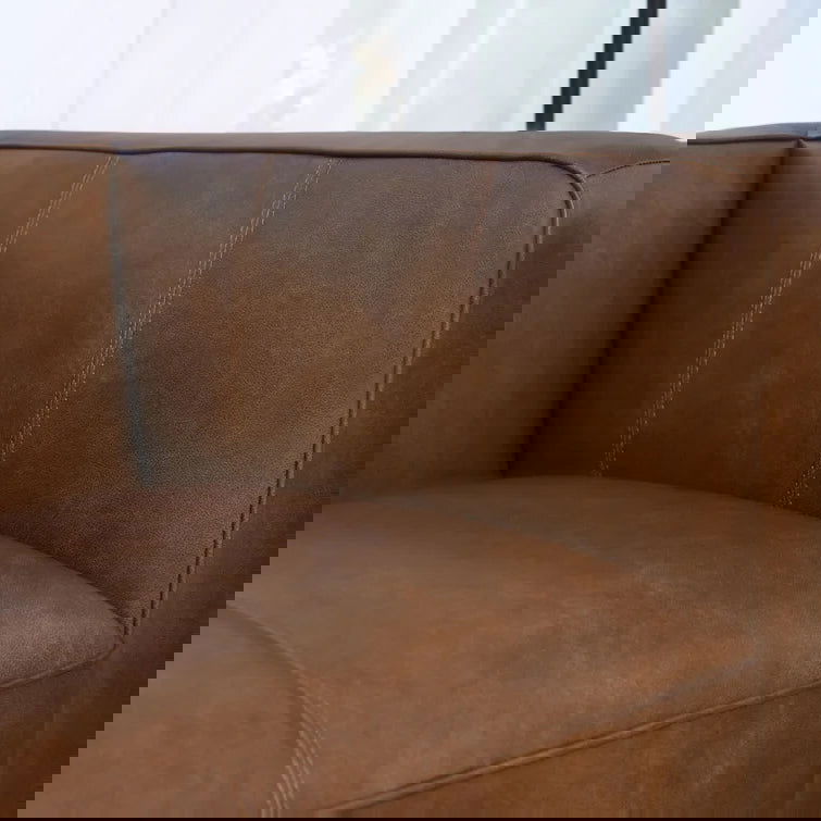 Kenisha 94.5" Genuine Top Grain Leather Square Arm Sofa - Quality, Style, and Functionality for Your Home - Just Home Furniture™