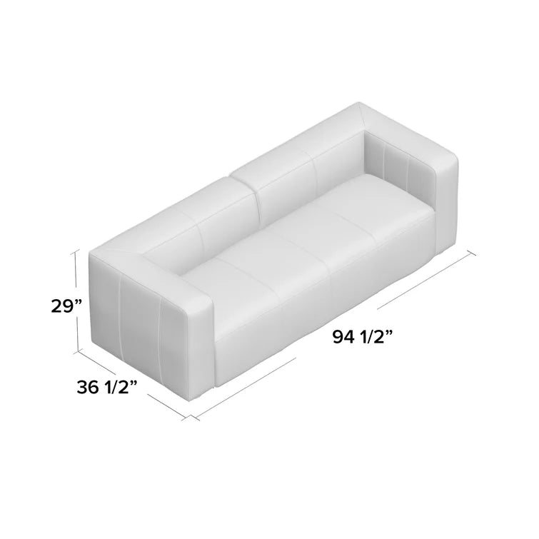 Kenisha 94.5" Genuine Top Grain Leather Square Arm Sofa - Quality, Style, and Functionality for Your Home - Just Home Furniture™
