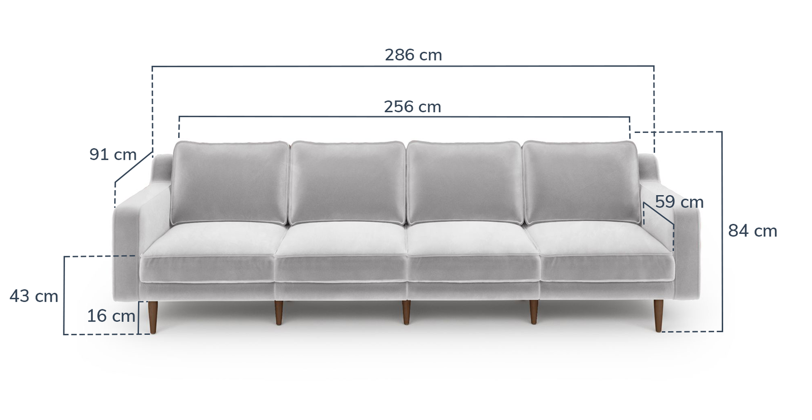 Klem Slim Quadruple Modular Sofa - Quality, Style, and Functionality for Your Home - Just Home Furniture™