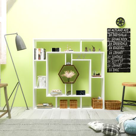 Labrina 53'' Tall Geometric Bookcase - Quality, Style, and Functionality for Your Home - Just Home Furniture™