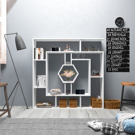 Labrina 53'' Tall Geometric Bookcase - Quality, Style, and Functionality for Your Home - Just Home Furniture™