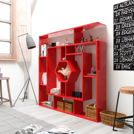 Labrina 53'' Tall Geometric Bookcase - Quality, Style, and Functionality for Your Home - Just Home Furniture™