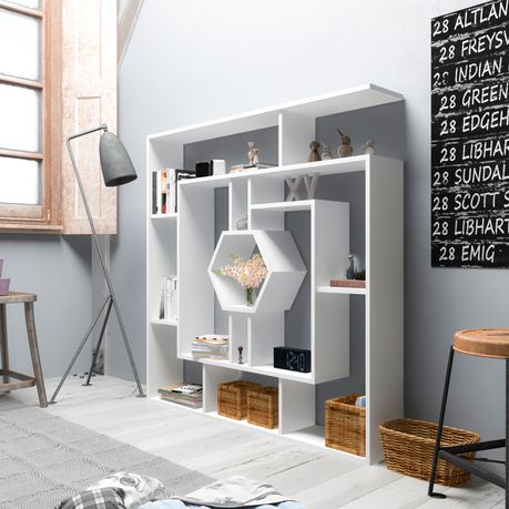 Labrina 53'' Tall Geometric Bookcase - Quality, Style, and Functionality for Your Home - Just Home Furniture™