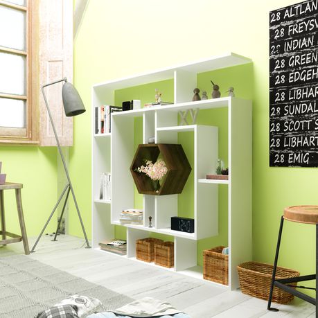 Labrina 53'' Tall Geometric Bookcase - Quality, Style, and Functionality for Your Home - Just Home Furniture™