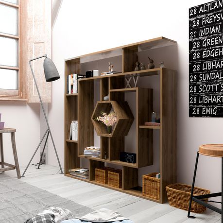 Labrina 53'' Tall Geometric Bookcase - Quality, Style, and Functionality for Your Home - Just Home Furniture™