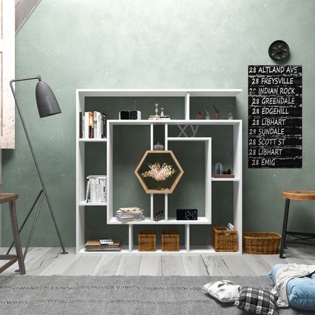 Labrina 53'' Tall Geometric Bookcase - Quality, Style, and Functionality for Your Home - Just Home Furniture™