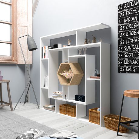 Labrina 53'' Tall Geometric Bookcase - Quality, Style, and Functionality for Your Home - Just Home Furniture™