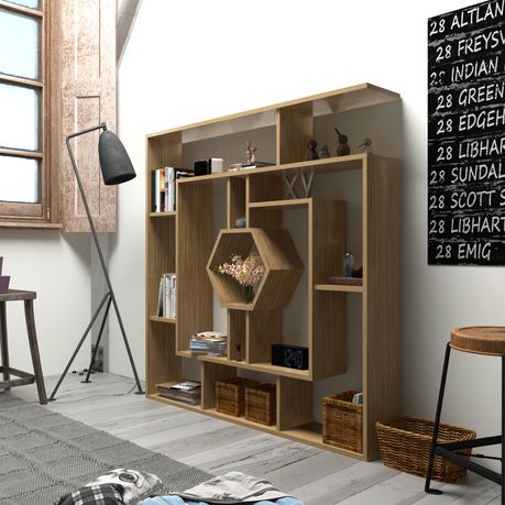 Labrina 53'' Tall Geometric Bookcase - Quality, Style, and Functionality for Your Home - Just Home Furniture™