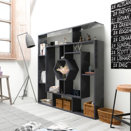 Labrina 53'' Tall Geometric Bookcase - Quality, Style, and Functionality for Your Home - Just Home Furniture™