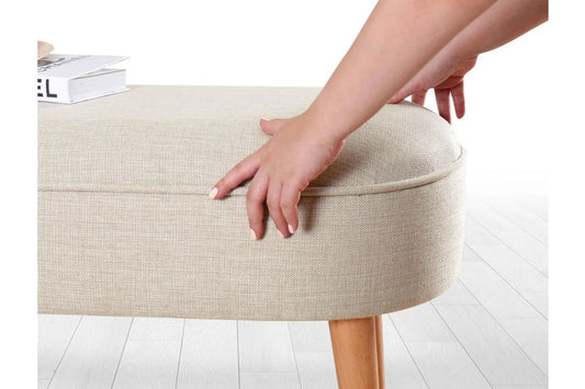 Lednok Bench Ottoman - Cream - Quality, Style, and Functionality for Your Home - Just Home Furniture™