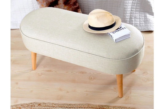 Lednok Bench Ottoman - Cream - Quality, Style, and Functionality for Your Home - Just Home Furniture™