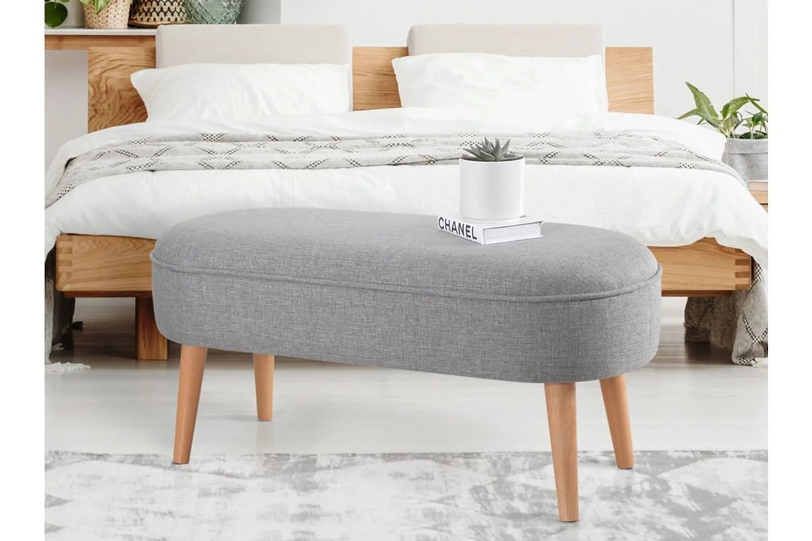 Lednok Bench Ottoman - Grey - Quality, Style, and Functionality for Your Home - Just Home Furniture™