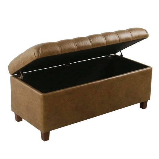Leiker Faux Leather Upholstered Storage Bench - Quality, Style, and Functionality for Your Home - Just Home Furniture™