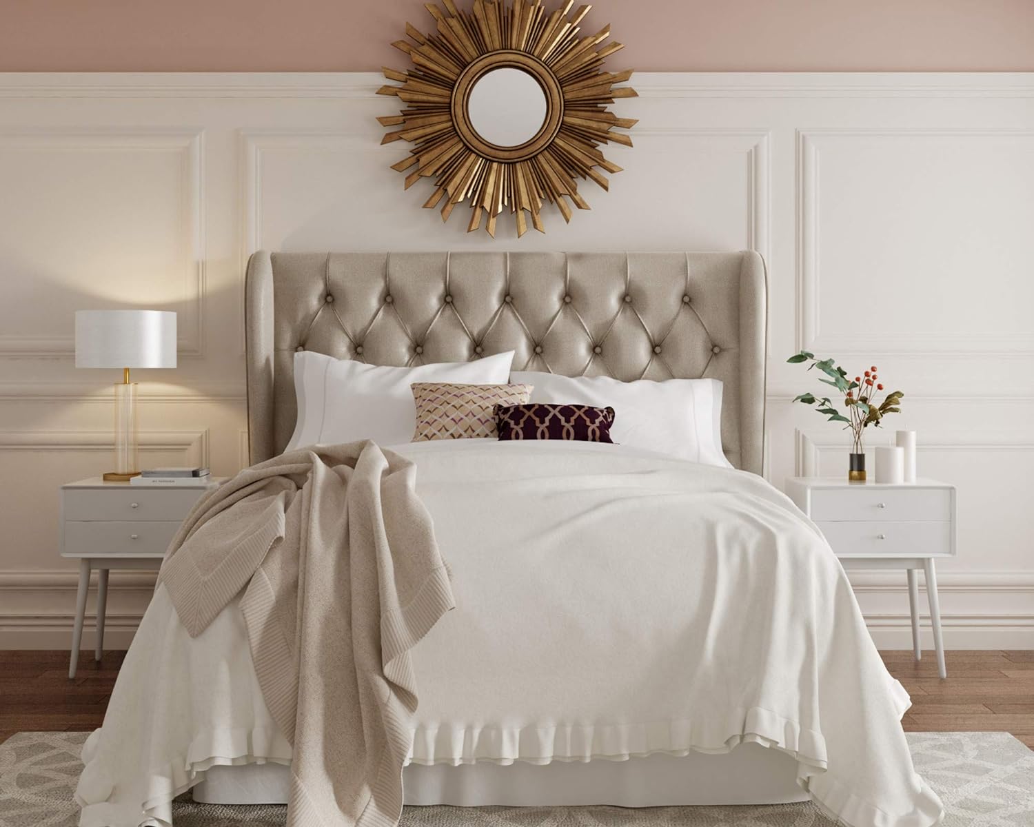 Lillian August Modern Wingback Upholstered Headboard - Quality, Style, and Functionality for Your Home - Just Home Furniture™