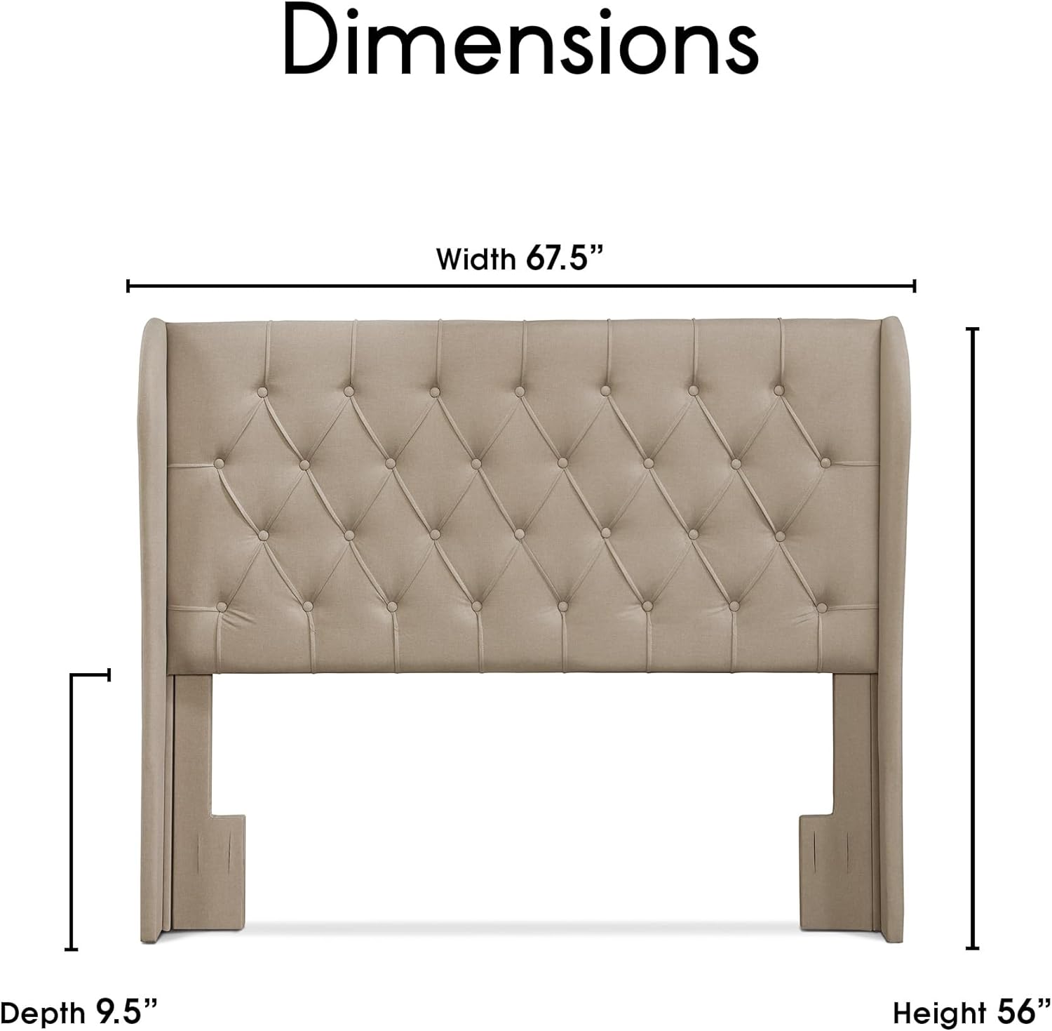 Lillian August Modern Wingback Upholstered Headboard - Quality, Style, and Functionality for Your Home - Just Home Furniture™