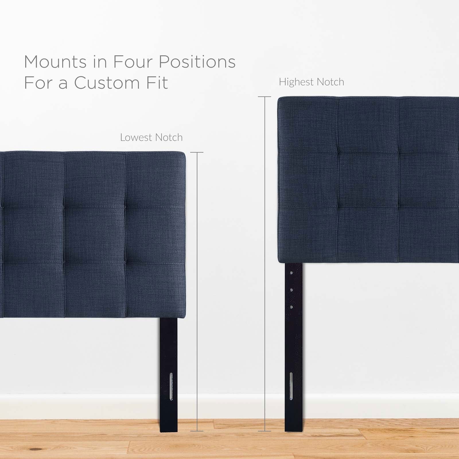 Lily Queen Upholstered Fabric Headboard in Navy - Quality, Style, and Functionality for Your Home - Just Home Furniture™