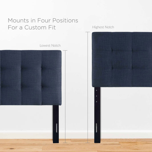 Lily Queen Upholstered Fabric Headboard in Navy - Quality, Style, and Functionality for Your Home - Just Home Furniture™