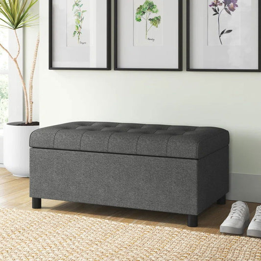 Linen Blend Upholstered Storage Bench - Quality, Style, and Functionality for Your Home - Just Home Furniture™