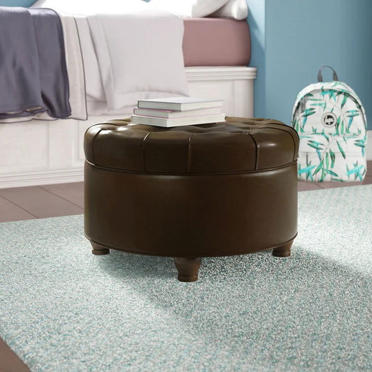 Lona Vegan Leather Storage Ottoman - Quality, Style, and Functionality for Your Home - Just Home Furniture™