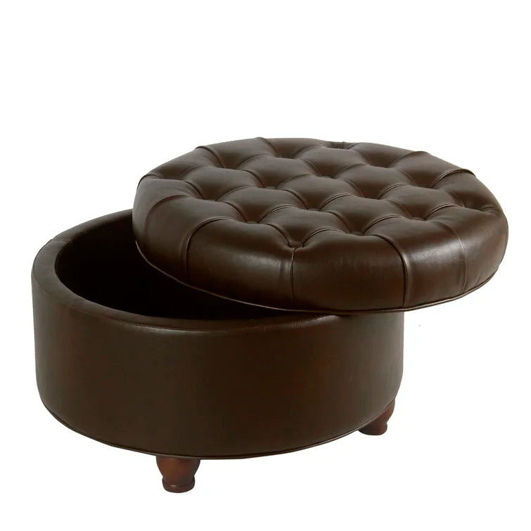 Lona Vegan Leather Storage Ottoman - Quality, Style, and Functionality for Your Home - Just Home Furniture™