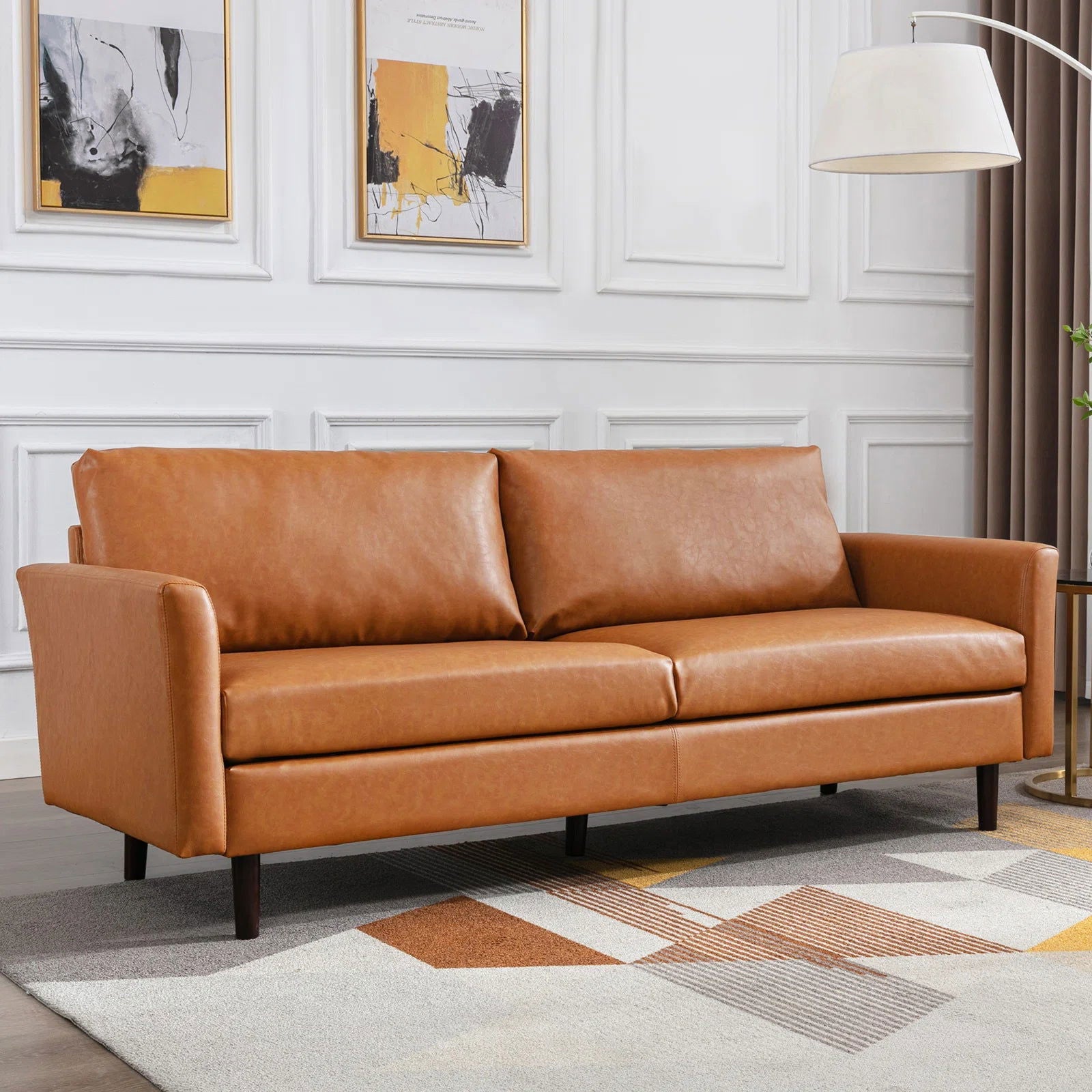 Louvre 80.3'' Vegan Leather Sofa - Quality, Style, and Functionality for Your Home - Just Home Furniture™