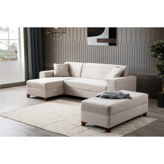 Midi White Cushioned Corner Sofa Set - Quality, Style, and Functionality for Your Home - Just Home Furniture™