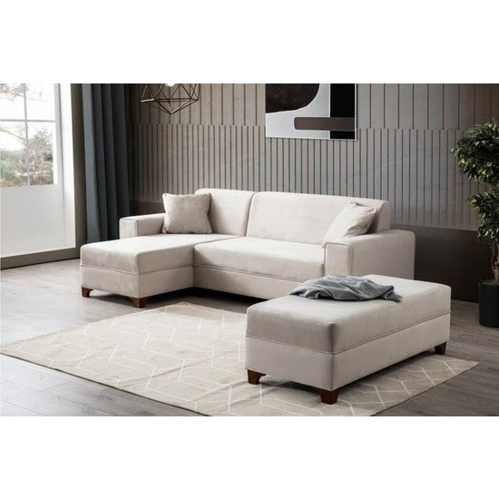 Midi White Cushioned Corner Sofa Set - Quality, Style, and Functionality for Your Home - Just Home Furniture™