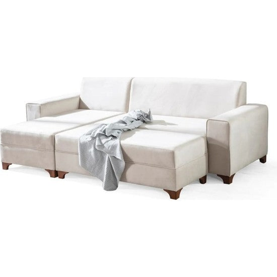 Midi White Cushioned Corner Sofa Set - Quality, Style, and Functionality for Your Home - Just Home Furniture™