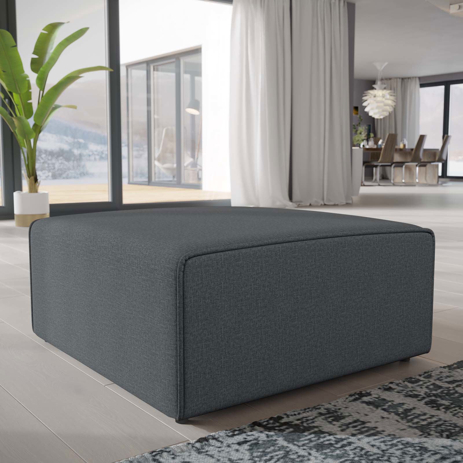 Mingle Fabric Ottoman in Gray - Quality, Style, and Functionality for Your Home - Just Home Furniture™
