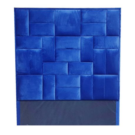 Modern Puzzle Headboard in Blue Velvet - Quality, Style, and Functionality for Your Home - Just Home Furniture™