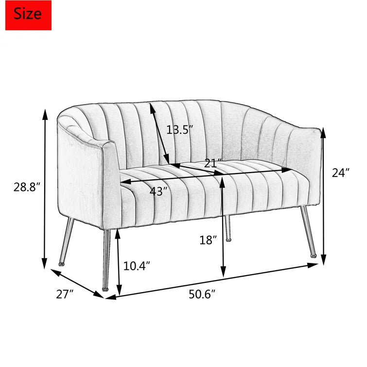 Murrow 50.6'' Upholstered Loveseat - Quality, Style, and Functionality for Your Home - Just Home Furniture™