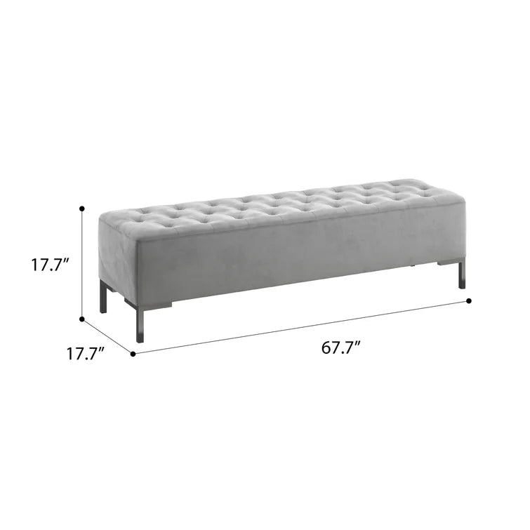 Osvaldo Velvet Upholstered Bench - Quality, Style, and Functionality for Your Home - Just Home Furniture™