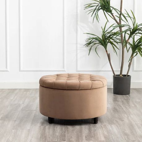 Parker Upholstered Round Storage Ottoman - Quality, Style, and Functionality for Your Home - Just Home Furniture™