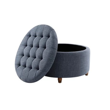 Parker Upholstered Round Storage Ottoman - Quality, Style, and Functionality for Your Home - Just Home Furniture™