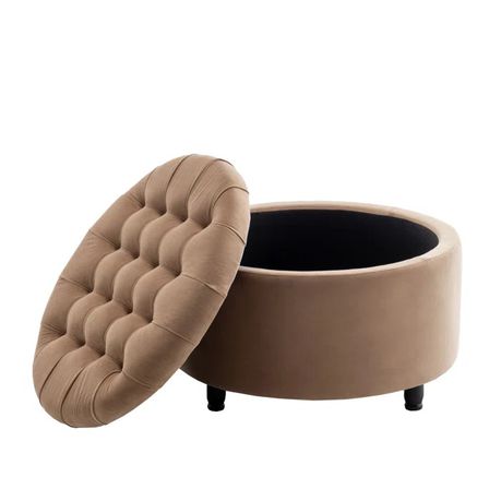 Parker Upholstered Round Storage Ottoman - Quality, Style, and Functionality for Your Home - Just Home Furniture™