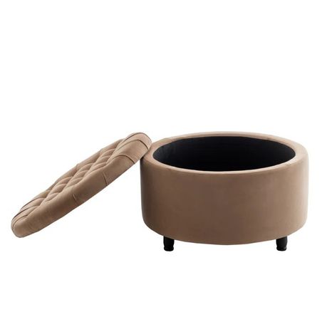 Parker Upholstered Round Storage Ottoman - Quality, Style, and Functionality for Your Home - Just Home Furniture™
