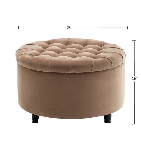 Parker Upholstered Round Storage Ottoman - Quality, Style, and Functionality for Your Home - Just Home Furniture™