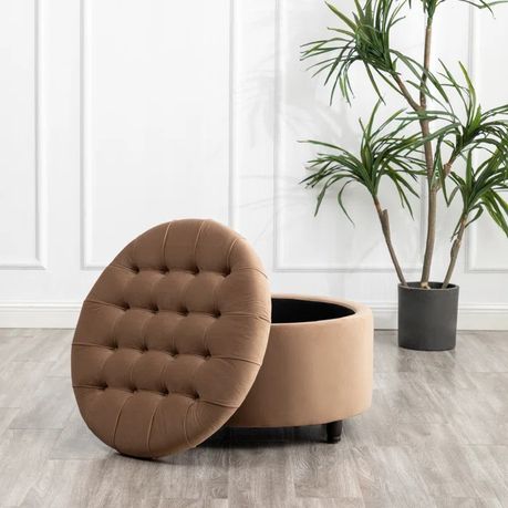 Parker Upholstered Round Storage Ottoman - Quality, Style, and Functionality for Your Home - Just Home Furniture™