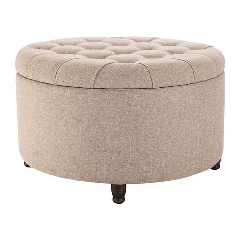 Parker Upholstered Round Storage Ottoman - Quality, Style, and Functionality for Your Home - Just Home Furniture™