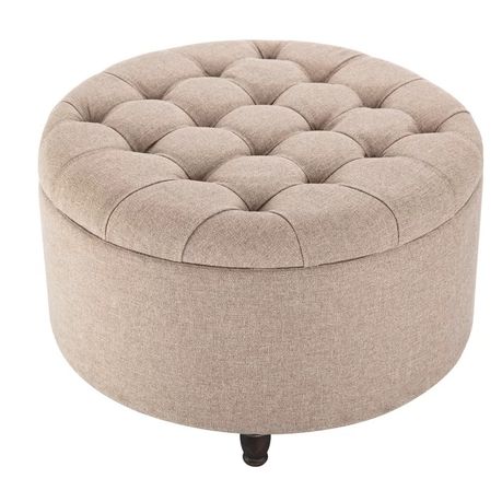 Parker Upholstered Round Storage Ottoman - Quality, Style, and Functionality for Your Home - Just Home Furniture™