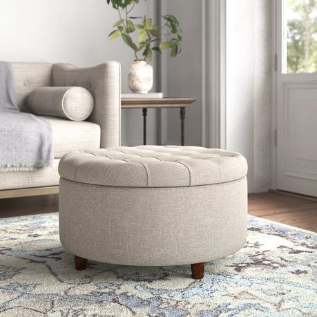 Parker Upholstered Round Storage Ottoman - Quality, Style, and Functionality for Your Home - Just Home Furniture™