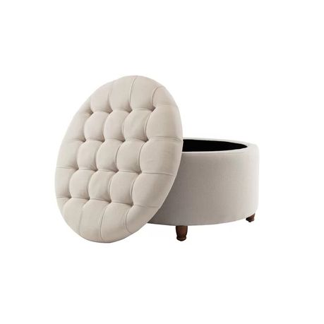 Parker Upholstered Round Storage Ottoman - Quality, Style, and Functionality for Your Home - Just Home Furniture™