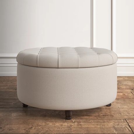 Parker Upholstered Round Storage Ottoman - Quality, Style, and Functionality for Your Home - Just Home Furniture™