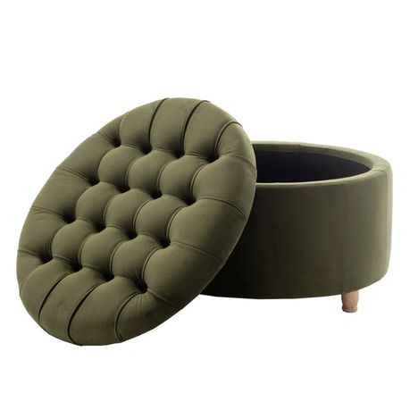Parker Upholstered Round Storage Ottoman - Quality, Style, and Functionality for Your Home - Just Home Furniture™